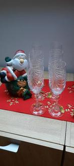 6 kristallen champagneglazen, Antiek en Kunst, Ophalen