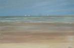 olieschilderij Belgische Noordzee (75x115cm), Antiek en Kunst, Ophalen of Verzenden