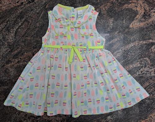 Mt 86-92 Veelkleurige jurkje zonder mouwen ijsjes, Kinderen en Baby's, Babykleding | Maat 86, Zo goed als nieuw, Meisje, Jurkje of Rokje
