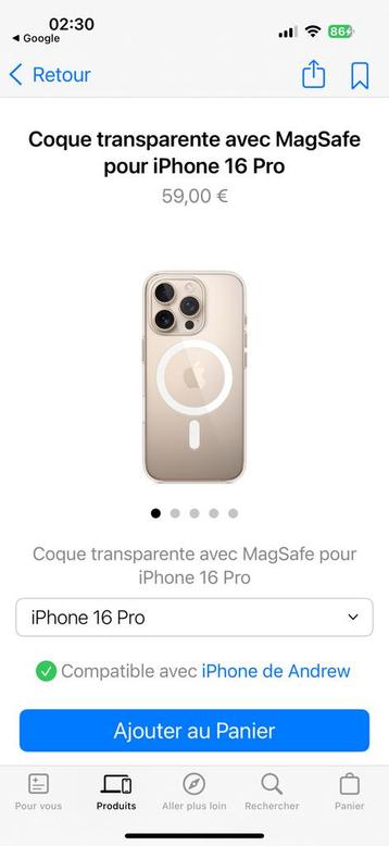 NEUF COQUE 16 PRO ORIGINAL ENSEMBLE 120€ BXL  beschikbaar voor biedingen