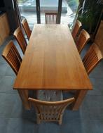 TECK :Table 220x100x77 + 8 chaises, Maison & Meubles, Enlèvement, Comme neuf, Campagnard, 6 à 8 chaises