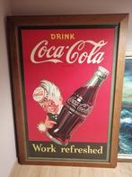 Poster Coca Cola in kader, Gebruikt, Ophalen