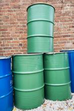 Metalen vat 220 of 240 liter (deksel+omsnoering) 100% SCHOON, Ophalen of Verzenden, Zo goed als nieuw, Metaal, Met kraantje