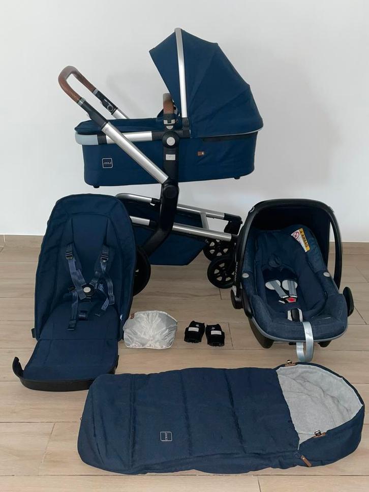 Joolz Day petrol Blauw kinderwagen 3-in-1 Set, Kinderen en Baby's, Buggy's, Zo goed als nieuw, Maxi-Cosi, Regenhoes, Verstelbare rugleuning