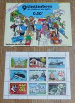 Tintin 9 Tintimbres avec enveloppe 1978 Samaritaine Kuifje, Collections, Personnages de BD, Comme neuf, Tintin, Autres types, Enlèvement ou Envoi