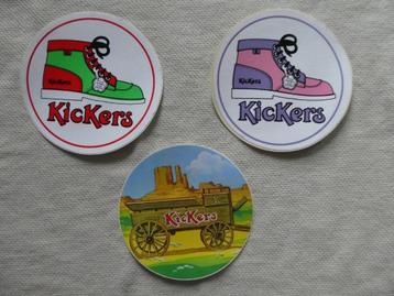 Lot de 3 autocollants publicitaires vintages Kickers beschikbaar voor biedingen