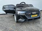 Audi E-tron 12v zwart afstandsbediening Leder zitje en Rub., Nieuw, Ophalen of Verzenden