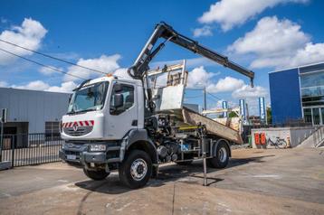 Renault KERAX 370 DXI + TRI BENNE+HIAB 16t/m + 2 EXT beschikbaar voor biedingen
