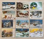 12 oude nieuwjaarskaarten, Collections, Cartes postales | Thème, Enlèvement ou Envoi