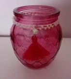 Roze, glazen potje, Huis en Inrichting, Overige kleuren, Ophalen of Verzenden, Minder dan 50 cm, Glas