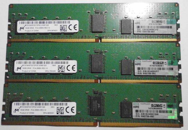 16 Gb DDR4  2666V ECC, Computers en Software, RAM geheugen, Server, 16 GB, DDR4, Ophalen of Verzenden