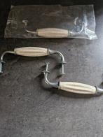 Lot de 24 poignées vintage métal gris et porcelaine., Bricolage & Construction, Vis