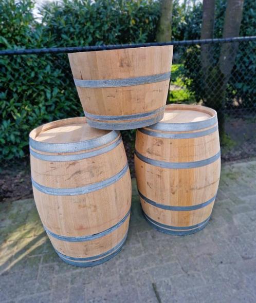 Wijnvaten 225L - regenton - bloembak - eiken, Tuin en Terras, Regentonnen, Nieuw, Hout, 150 liter of meer, Met kraantje, Ophalen of Verzenden