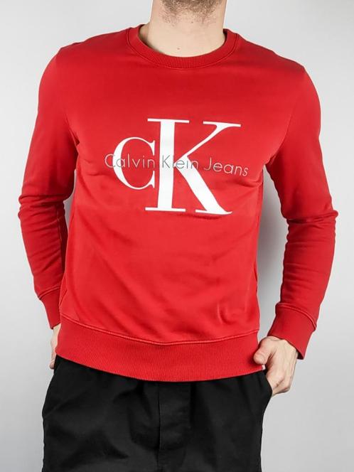 Sweat à col rond Calvin Klein - 100% coton - Taille M, Vêtements | Hommes, Pulls & Vestes, Comme neuf, Taille 48/50 (M), Rouge