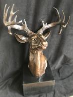 Bronzen grote hertenkop PJ Mene 54 cm zuiver klassiek brons, Ophalen of Verzenden