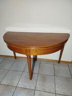 Antiek Biedermeier demi lune/console-tafel notenhout ca.1830, Ophalen of Verzenden