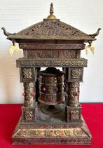 Antieke koperen Tibetaanse pagode gebedsmolen, Antiek en Kunst, Ophalen of Verzenden