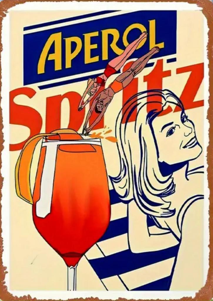 Reclamebord (klein) vintage Aperol Spritz - mancave nieuw, Verzamelen, Merken en Reclamevoorwerpen, Zo goed als nieuw, Reclamebord