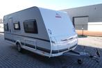 Nieuwe 4pers.Dethleffs met 2x1p bed, zithoek, Caravans en Kamperen, Bedrijf, 2 aparte bedden, Dethleffs, Hordeur