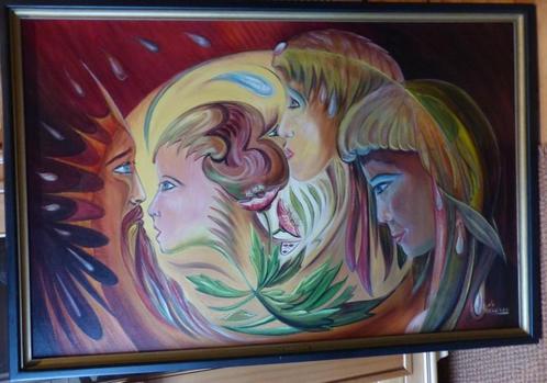 HERREMAN LODE/OLIE OP DOEK, Antiek en Kunst, Kunst | Schilderijen | Abstract, Ophalen