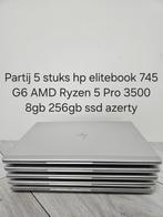 Partij 5 stuks hp elitebook 745 G6 AMD 5 Pro 3500 8gb 256gb, Computers en Software, 256 GB, 8 GB, Refurbished, 14 inch