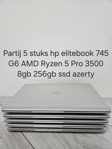 Partij 5 stuks hp elitebook 745 G6 AMD 5 Pro 3500 8gb 256gb beschikbaar voor biedingen