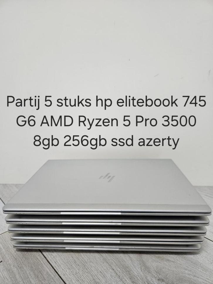 Partij 5 stuks hp elitebook 745 G6 AMD 5 Pro 3500 8gb 256gb, Computers en Software, Windows Laptops, Refurbished, 14 inch, SSD