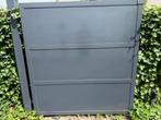 Dubbele poort aluminium volle platen, Tuin en Terras, Tuinpoorten, Ophalen, 150 tot 200 cm, Aluminium, Zo goed als nieuw