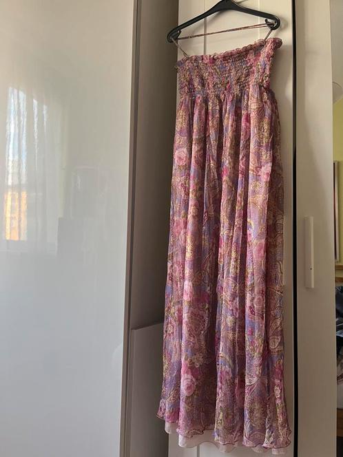 Zijden jurk, Kleding | Dames, Jurken, Zo goed als nieuw, Roze, Onder de knie, Ophalen of Verzenden