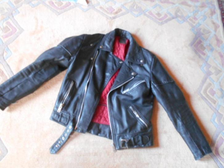 vintage perfecto in sterk zwart leder medium, Motoren, Kleding | Motorkleding, Jas | leer, Tweedehands, Ophalen of Verzenden