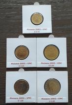 Lot - 5 munten Monaco 2002 - Unc, Postzegels en Munten, Setje, Overige waardes, Ophalen of Verzenden, Monaco