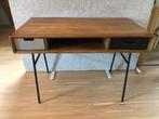 Massief houten en metalen vintage bureau, Huis en Inrichting, Ophalen, Zo goed als nieuw, Bureau