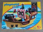 Playmobil 1 2 3 piratenboot 9118, Kinderen en Baby's, Ophalen of Verzenden, Zo goed als nieuw, Complete set