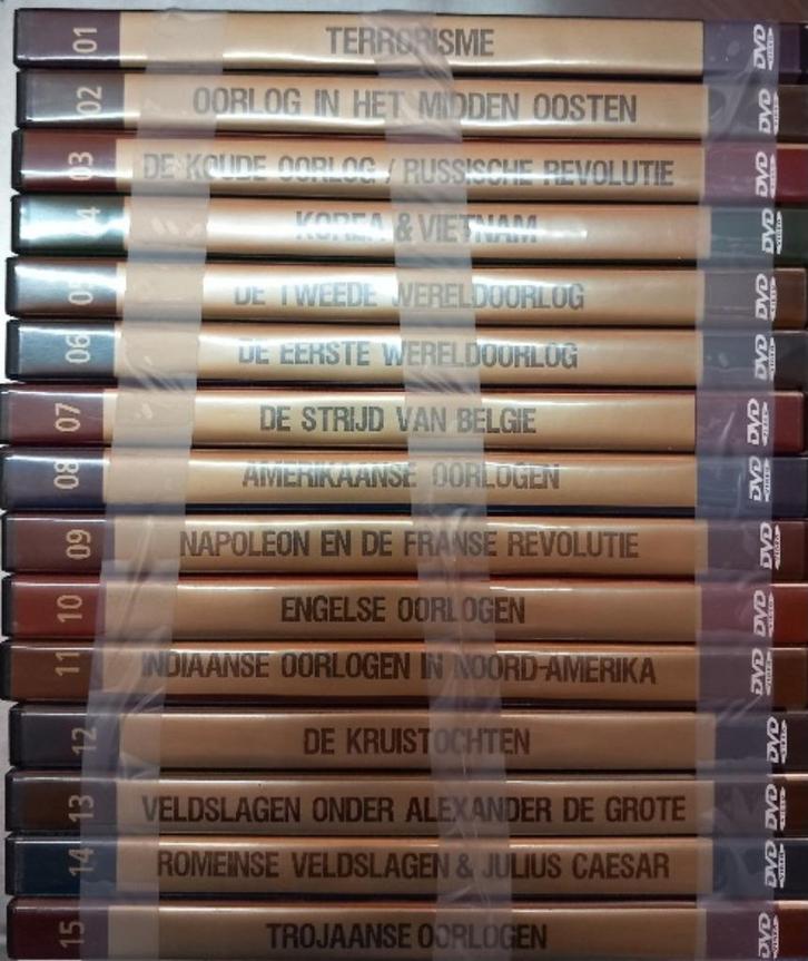 dvd collectie historissche oorlogen 15 stuks, Cd's en Dvd's, Dvd's | Documentaire en Educatief, Zo goed als nieuw, Oorlog of Misdaad