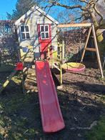 Houten speelhuisje met schommel en glijbaan, Kinderen en Baby's, Ophalen, Gebruikt, Schommel, Aanbouwonderdeel