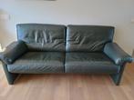 Lederen zetels 1- en 2-zit donkergroen merk Durlet, Huis en Inrichting, Zetels | Zetels, Ophalen, Zo goed als nieuw, Rechte bank