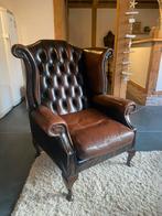 Chesterfield fauteuil vintage met mooie patina, Huis en Inrichting, Ophalen, Gebruikt