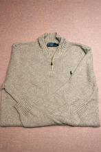 Lichtgrijze Polo Ralph Lauren half-zip trui M, Maat 48/50 (M), Ralph Lauren, Ophalen of Verzenden, Zo goed als nieuw