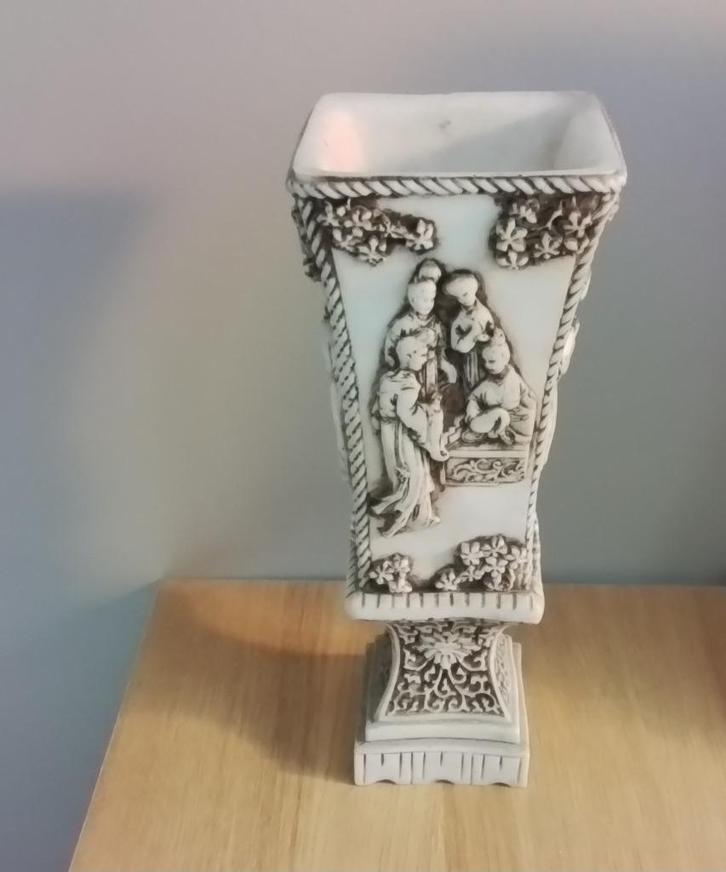 Siervaas met oosterse versieringen - 32 cm hoog, Huis en Inrichting, Woonaccessoires | Vazen, Gebruikt, Ophalen of Verzenden
