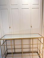 Gouden Wandtafel met spiegel glas, Huis en Inrichting, Ophalen, Zo goed als nieuw, Glas