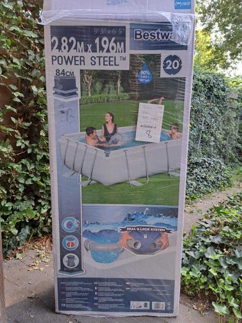 Bestway 2.82M x 1.96M Power Steel zwembad, Tuin en Terras, Zwembaden, Zo goed als nieuw, Opzetzwembad, 80 tot 120 cm, 200 tot 400 cm