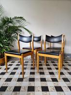 Set van vier vintage midcentury stoelen | retro, Ophalen, Zwart, Vintage, Hout