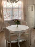 Table ronde blanche extensible 110/155 cm, Maison & Meubles, Enlèvement, Utilisé, Romantique