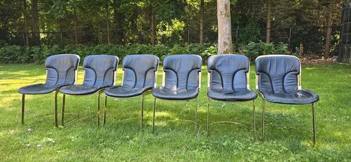 Cidue - 6 Willy Rizzo cantilever C2 design stoelen, Huis en Inrichting, Stoelen, Gebruikt, Leer, Ophalen