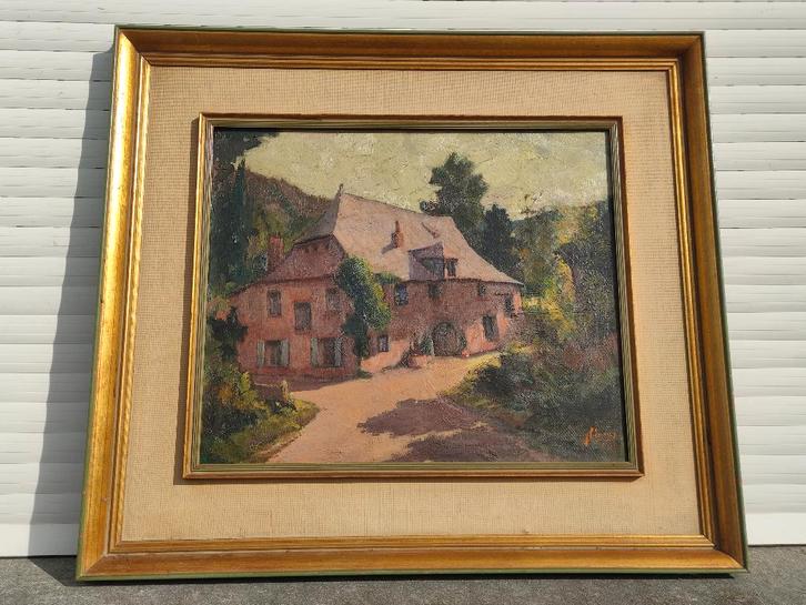 huile sur toile moulin de marzee signe fernand lienaux, Antiquités & Art, Art | Peinture | Classique, Enlèvement ou Envoi
