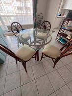 Vintage eetkamer stoelen en tafel van bamboe, Huis en Inrichting, Ophalen, Zo goed als nieuw