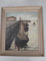 Theo Idserda - schilderij - kade met boten, Ophalen