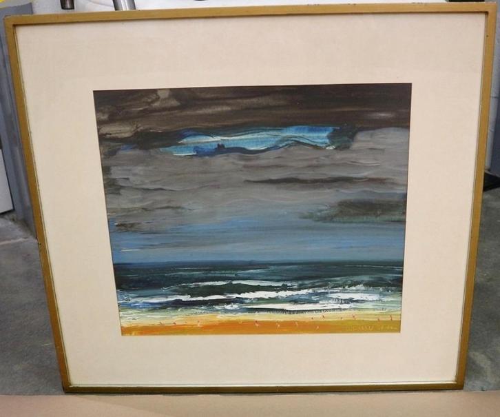 Gustave VAN STEENWEGEN, zeegezicht, Antiek en Kunst, Kunst | Schilderijen | Klassiek, Ophalen of Verzenden