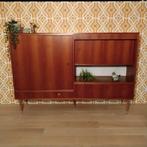 Vintage Highboard Barkast Wandkast Teak, Comme neuf, Enlèvement ou Envoi