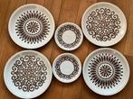 4 vintage dinerborden & 2 schoteltjes Staffordshire Biltons, Ophalen of Verzenden